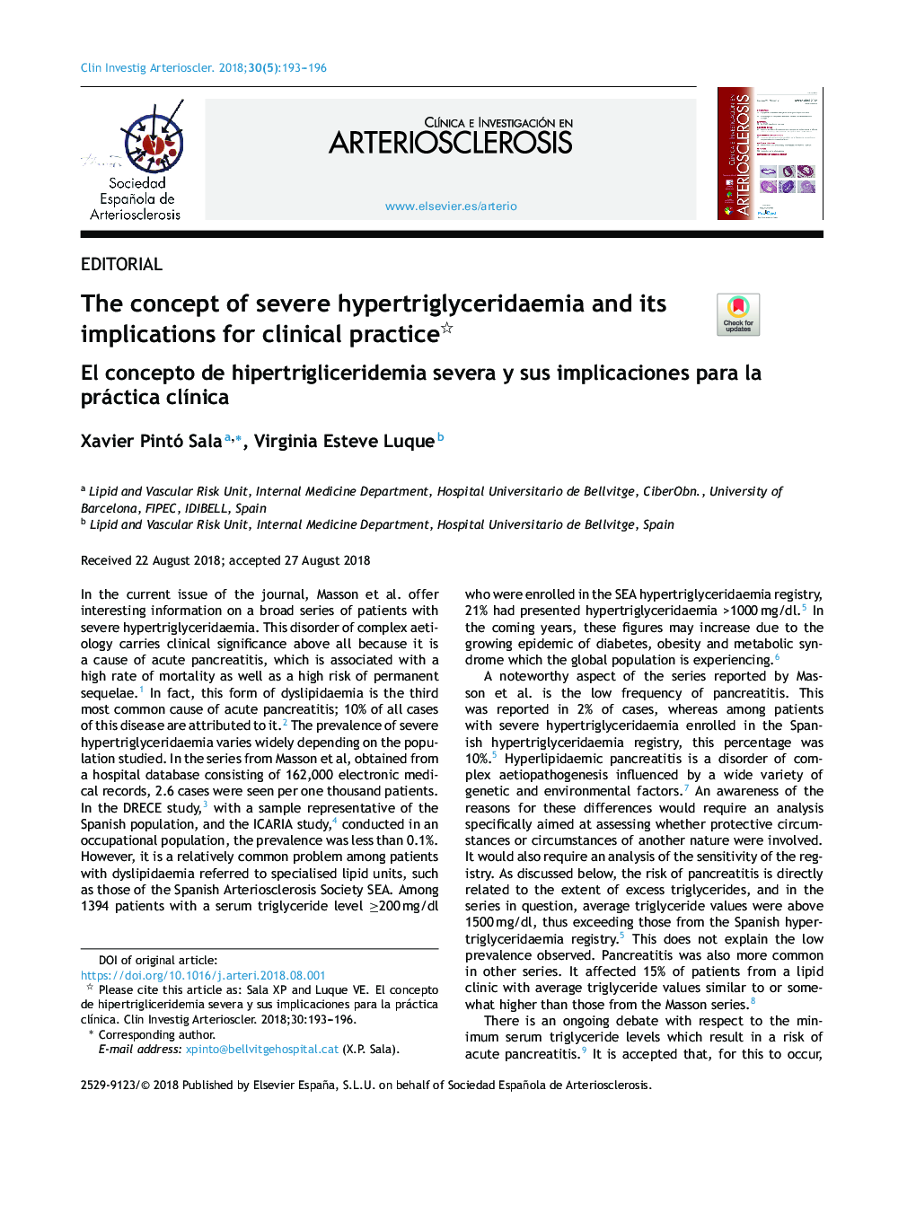 عکس صفحه اول مقاله: The concept of severe hypertriglyceridaemia and its implications for clinical practice The concept of severe hypertriglyceridaemia and its implications for clinical practice