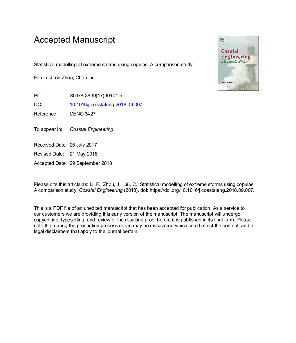 Statistical modelling of extreme storms using copulas: A comparison study