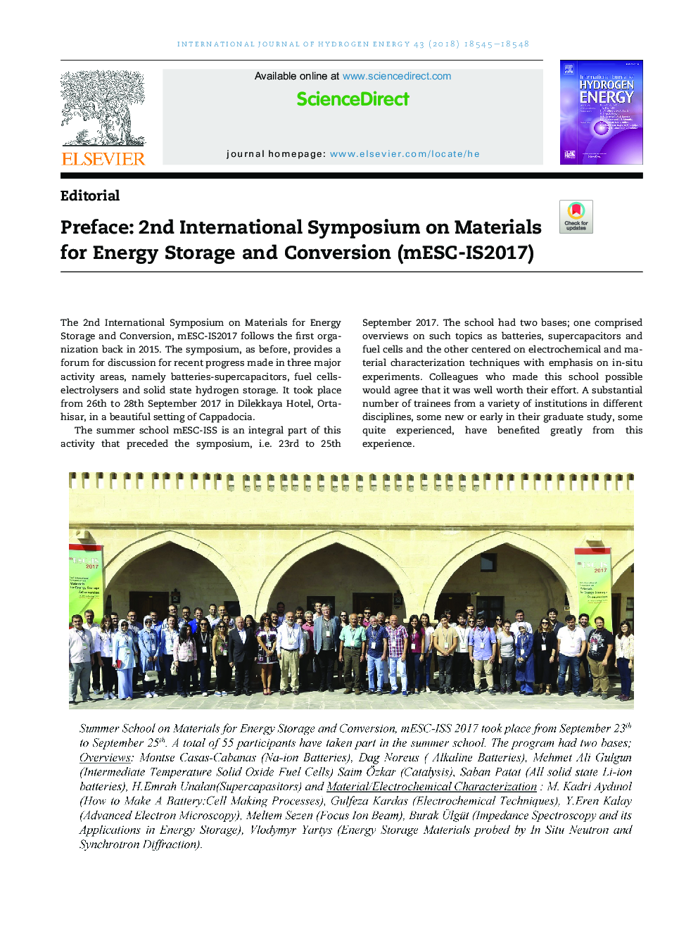 Preface: 2nd International Symposium on Materials for Energy Storage and Conversion (mESC-IS2017)