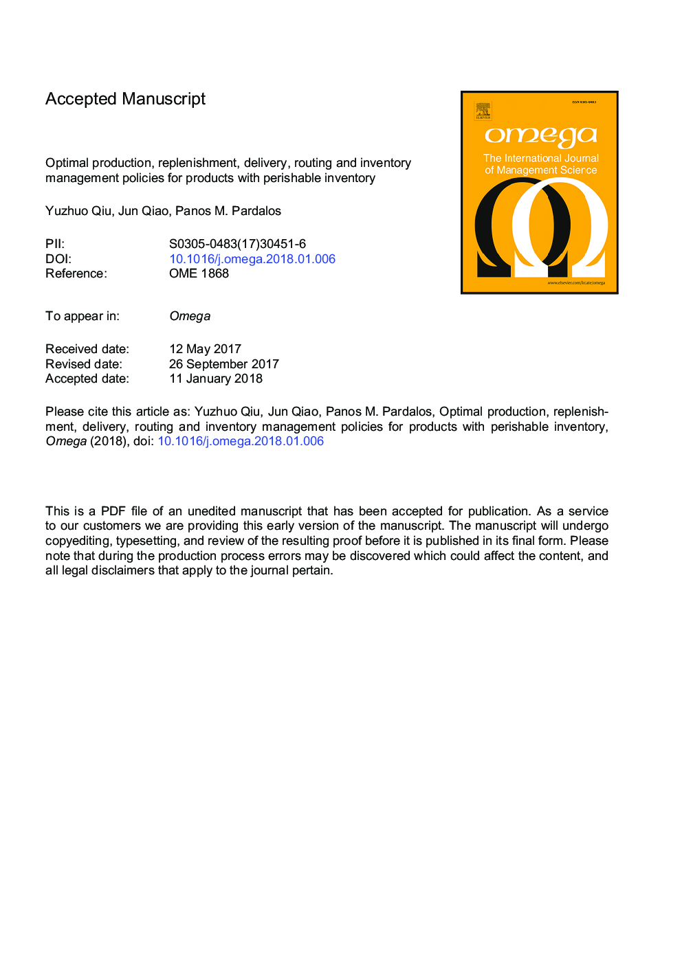 Optimal production, replenishment, delivery, routing and inventory management policies for products with perishable inventory