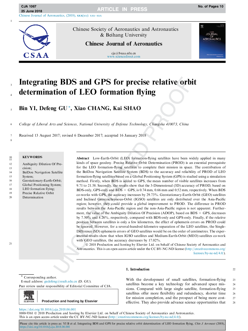 Integrating BDS and GPS for precise relative orbit determination of LEO formation flying