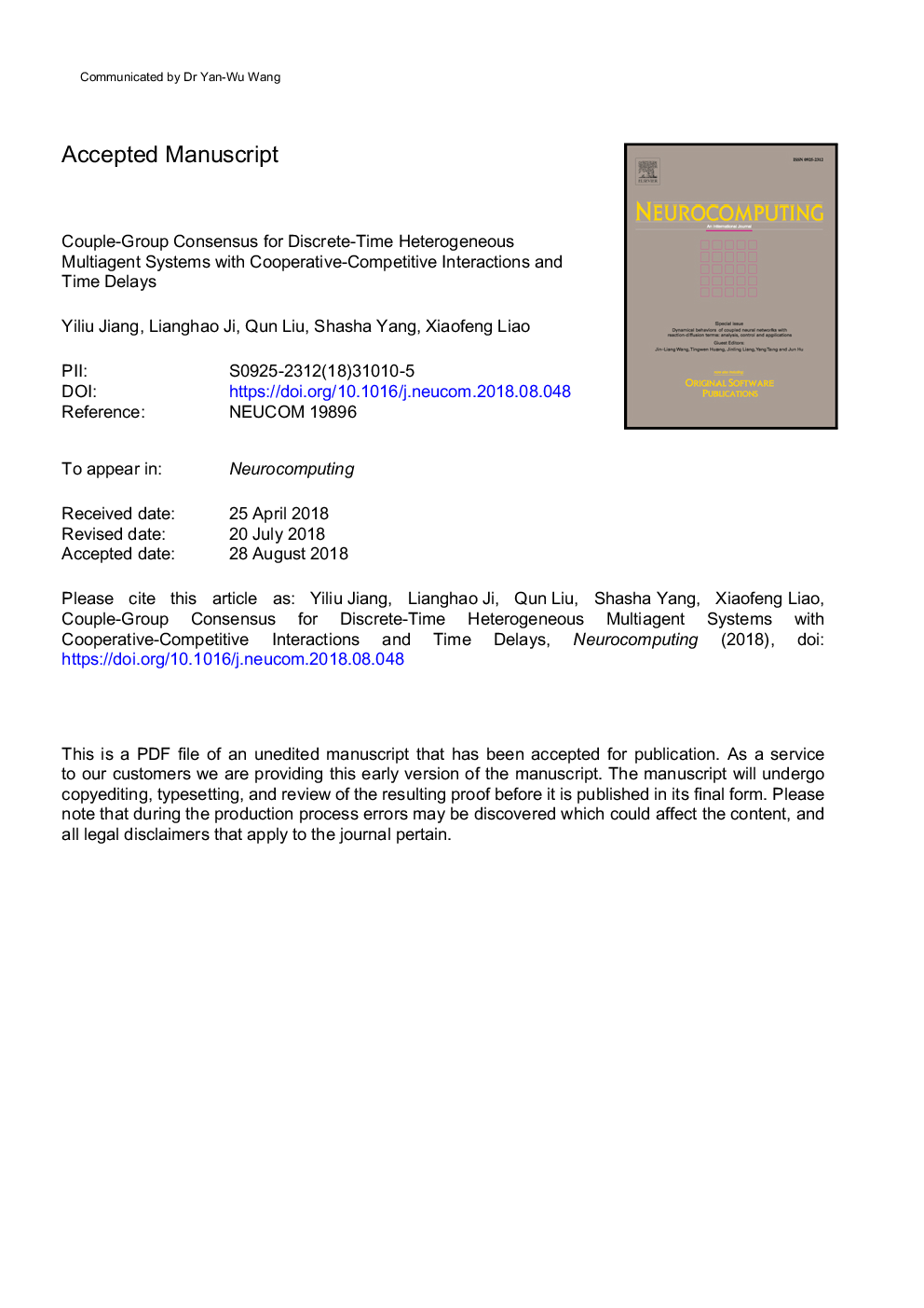 Couple-group consensus for discrete-time heterogeneous multiagent systems with cooperative-competitive interactions and time delays