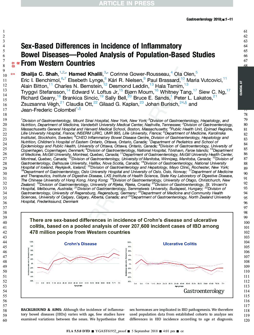 Sex-Based Differences in Incidence of Inflammatory Bowel Diseases-Pooled Analysis of Population-Based Studies From Western Countries