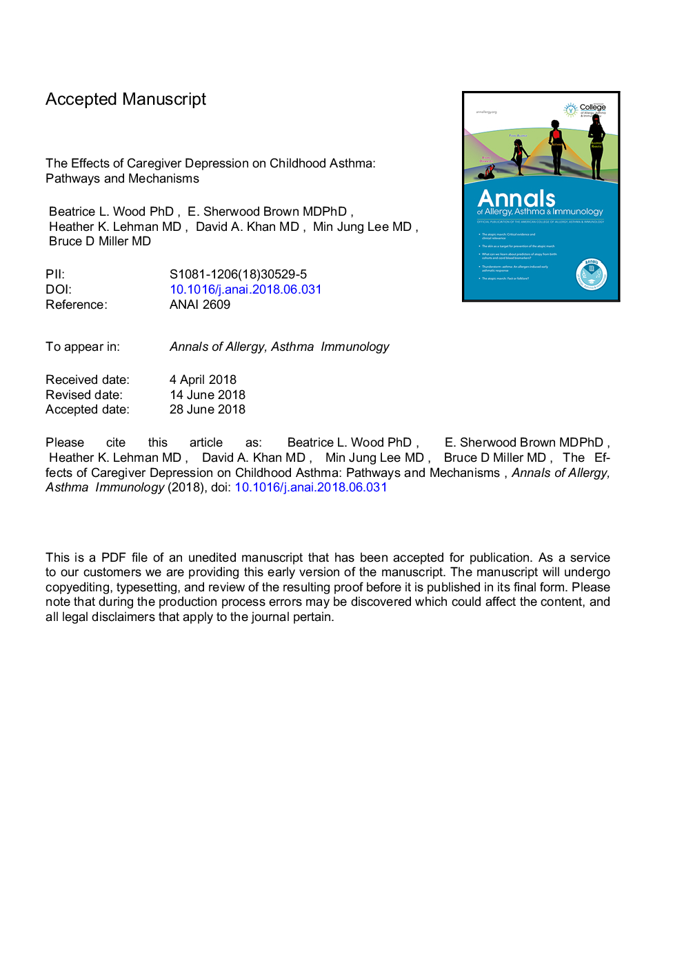 The effects of caregiver depression on childhood asthma