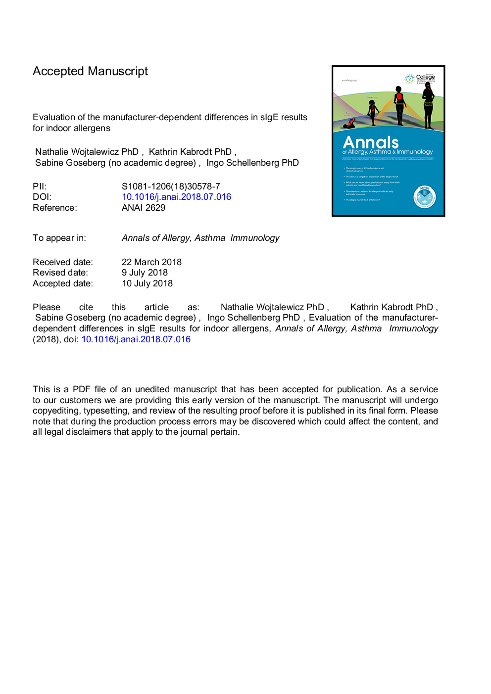 Evaluation of the manufacturer-dependent differences in specific immunoglobulin E results for indoor allergens