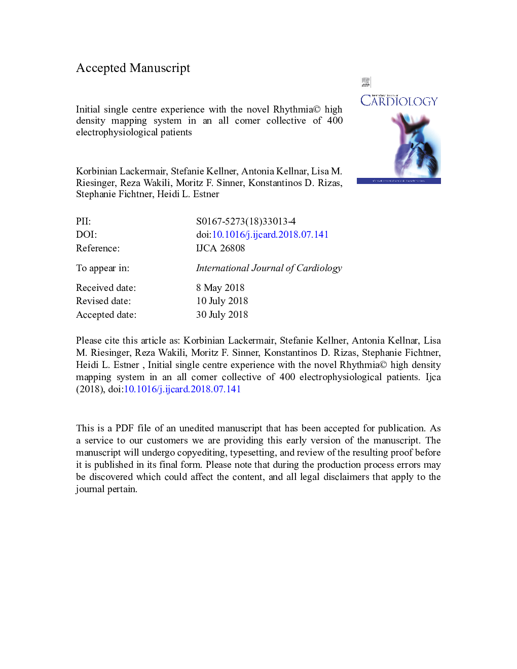 Initial single centre experience with the novel Rhythmia© high density mapping system in an all comer collective of 400 electrophysiological patients