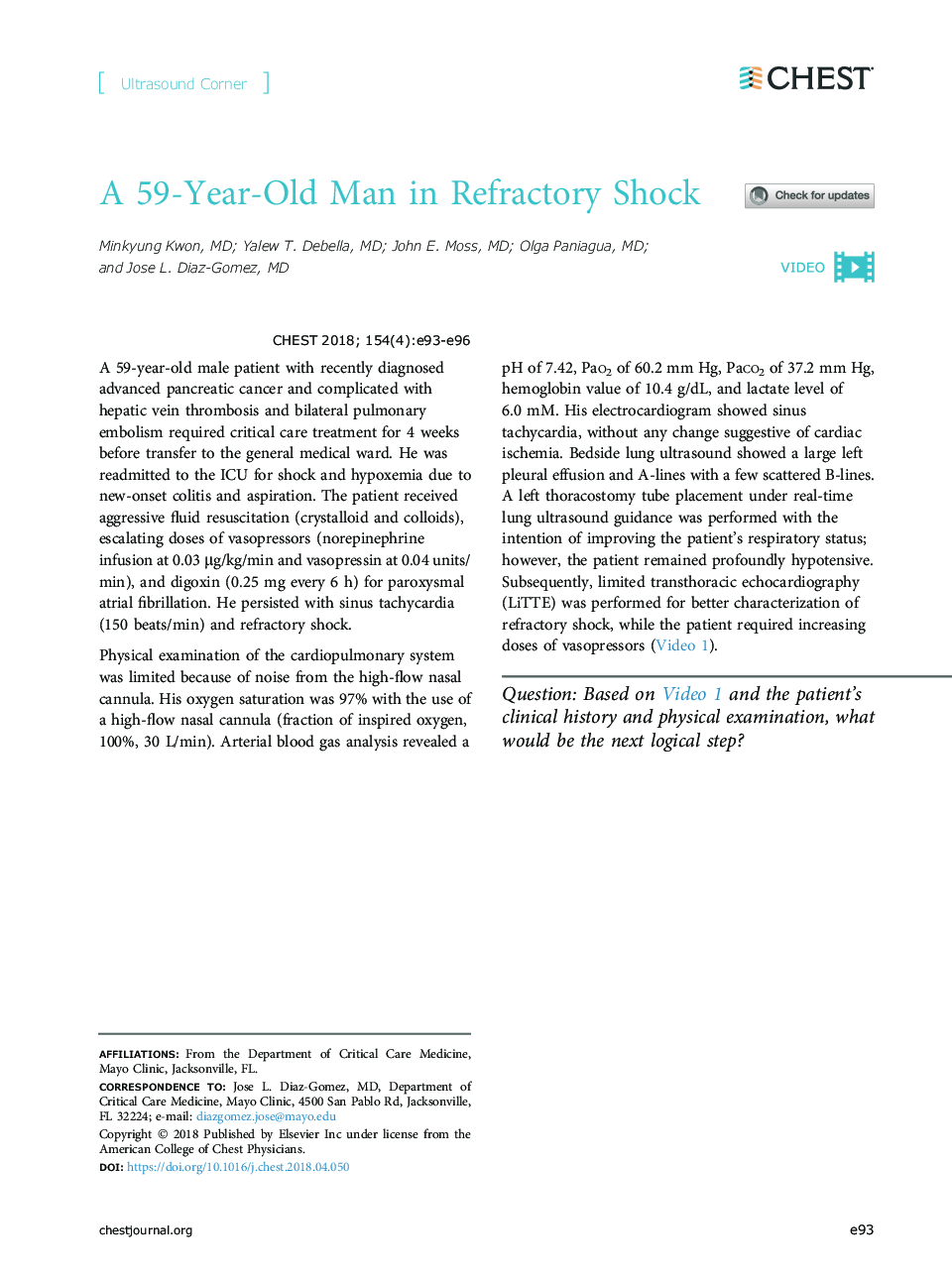 A 59-Year-Old Man in Refractory Shock