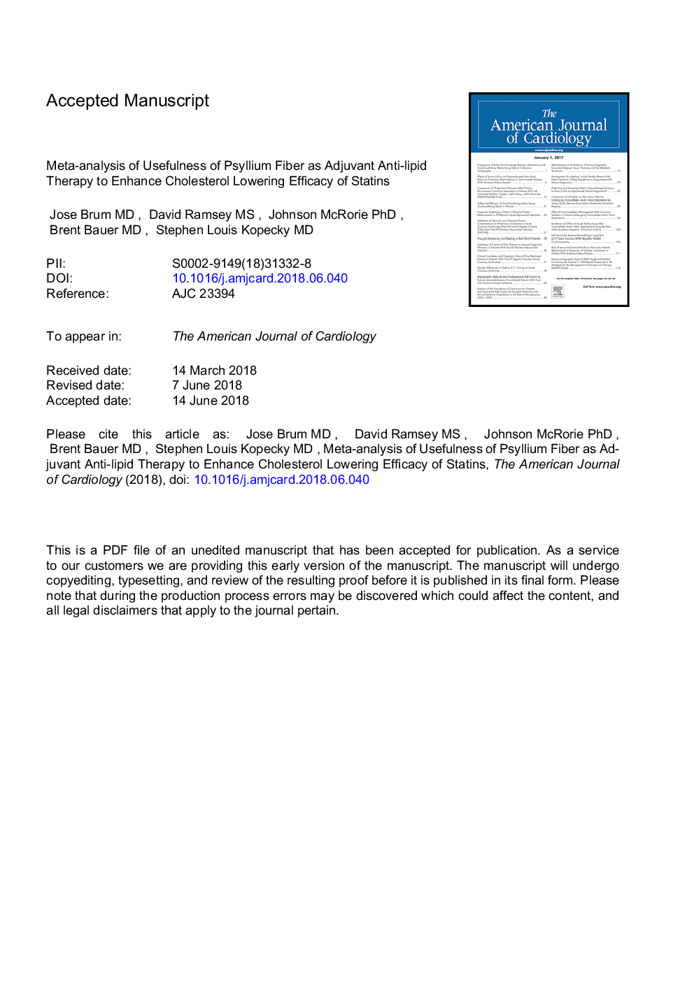 Meta-Analysis of Usefulness of Psyllium Fiber as Adjuvant Antilipid Therapy to Enhance Cholesterol Lowering Efficacy of Statins