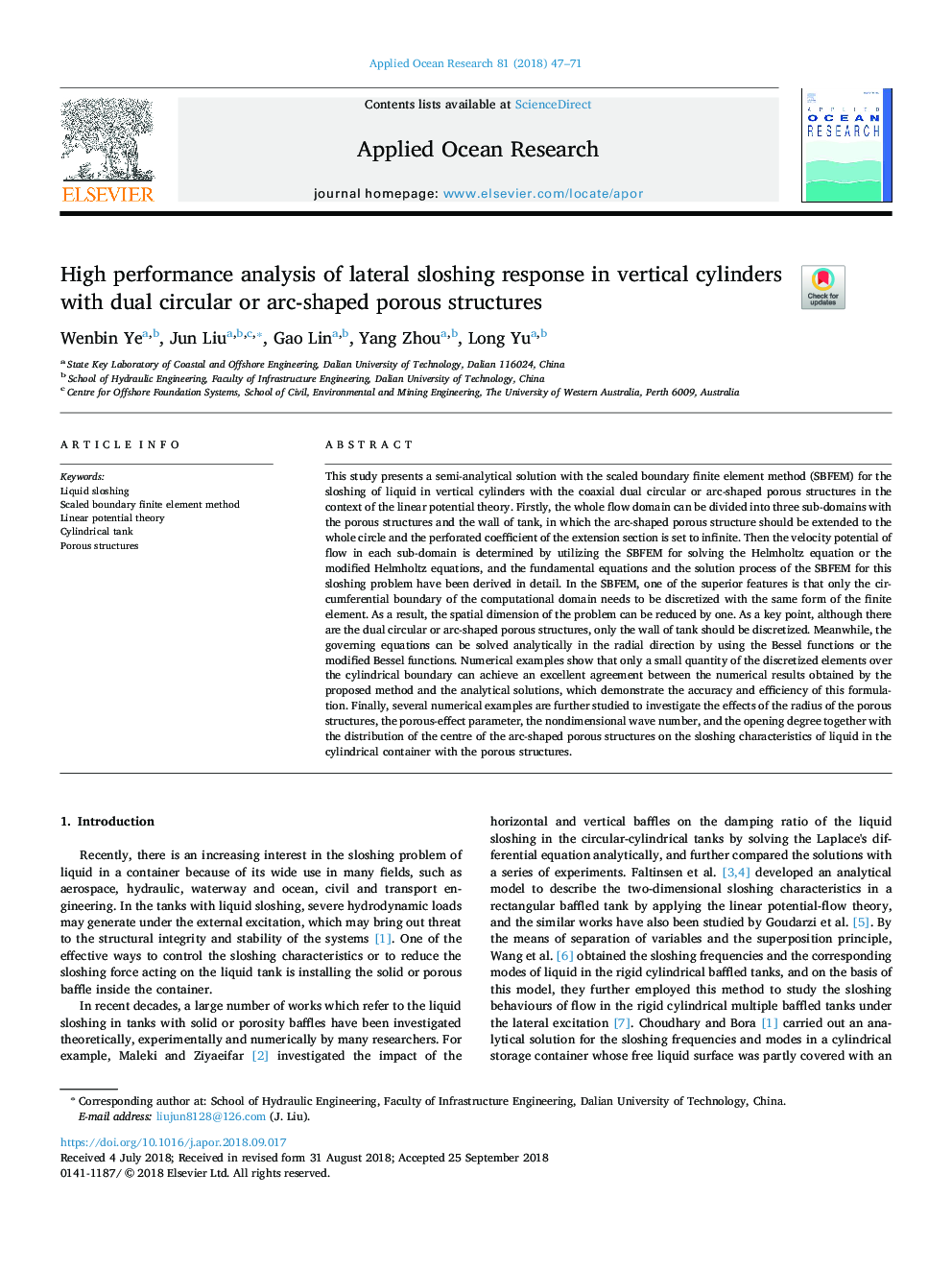 High performance analysis of lateral sloshing response in vertical cylinders with dual circular or arc-shaped porous structures