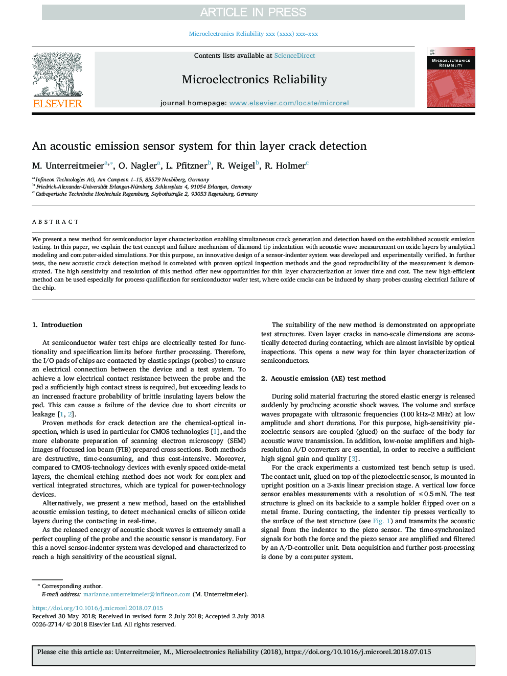 An acoustic emission sensor system for thin layer crack detection