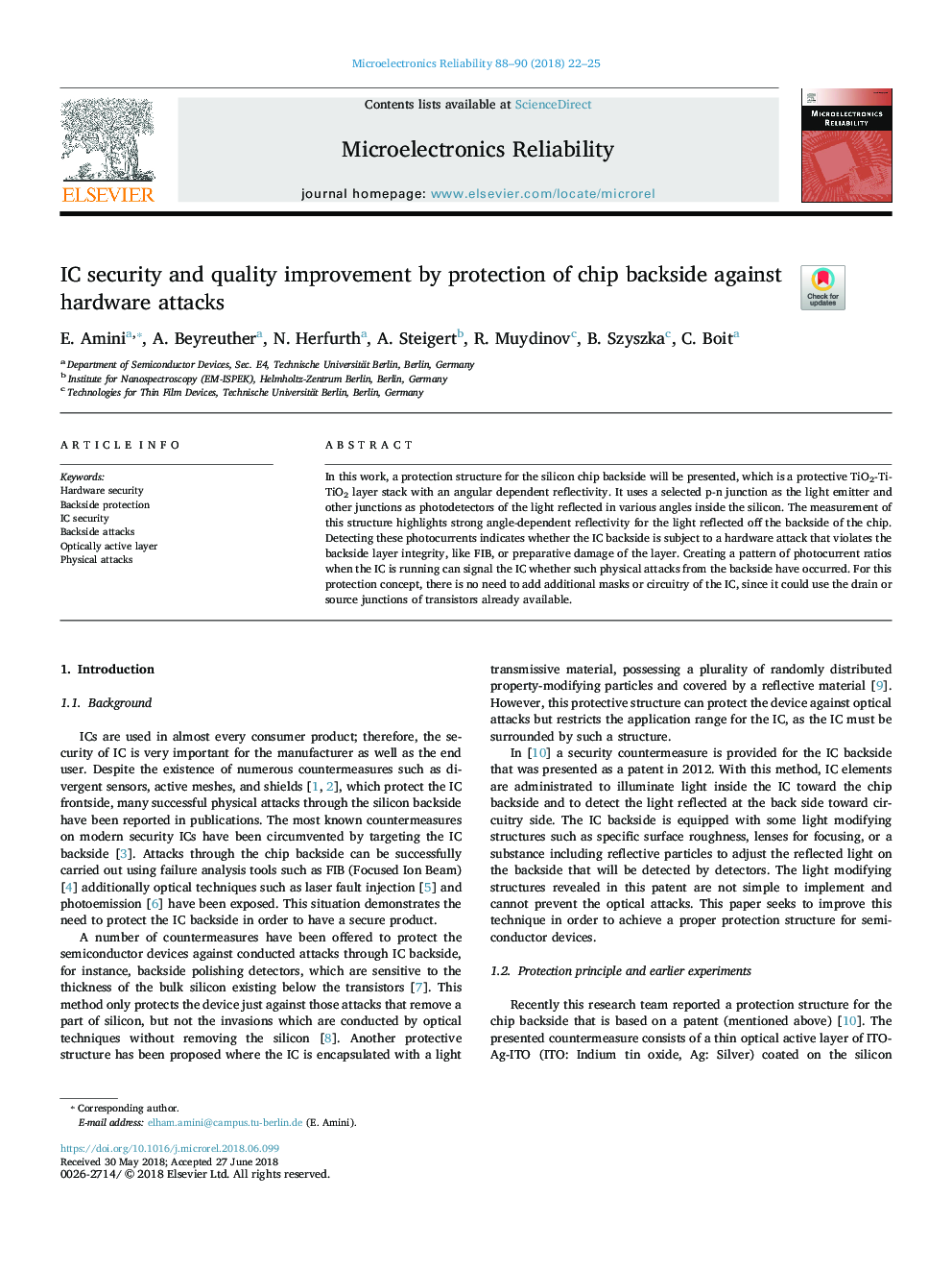 IC security and quality improvement by protection of chip backside against hardware attacks