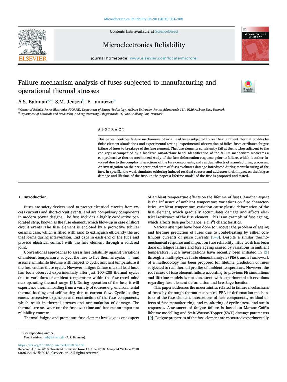 Failure mechanism analysis of fuses subjected to manufacturing and operational thermal stresses