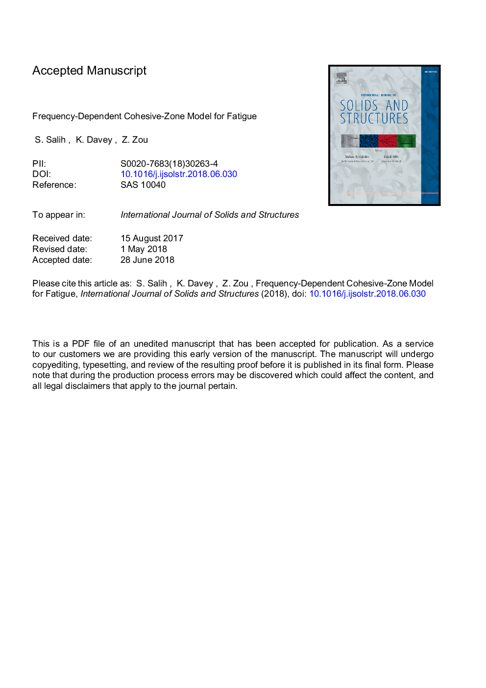 Frequency-dependent cohesive-zone model for fatigue