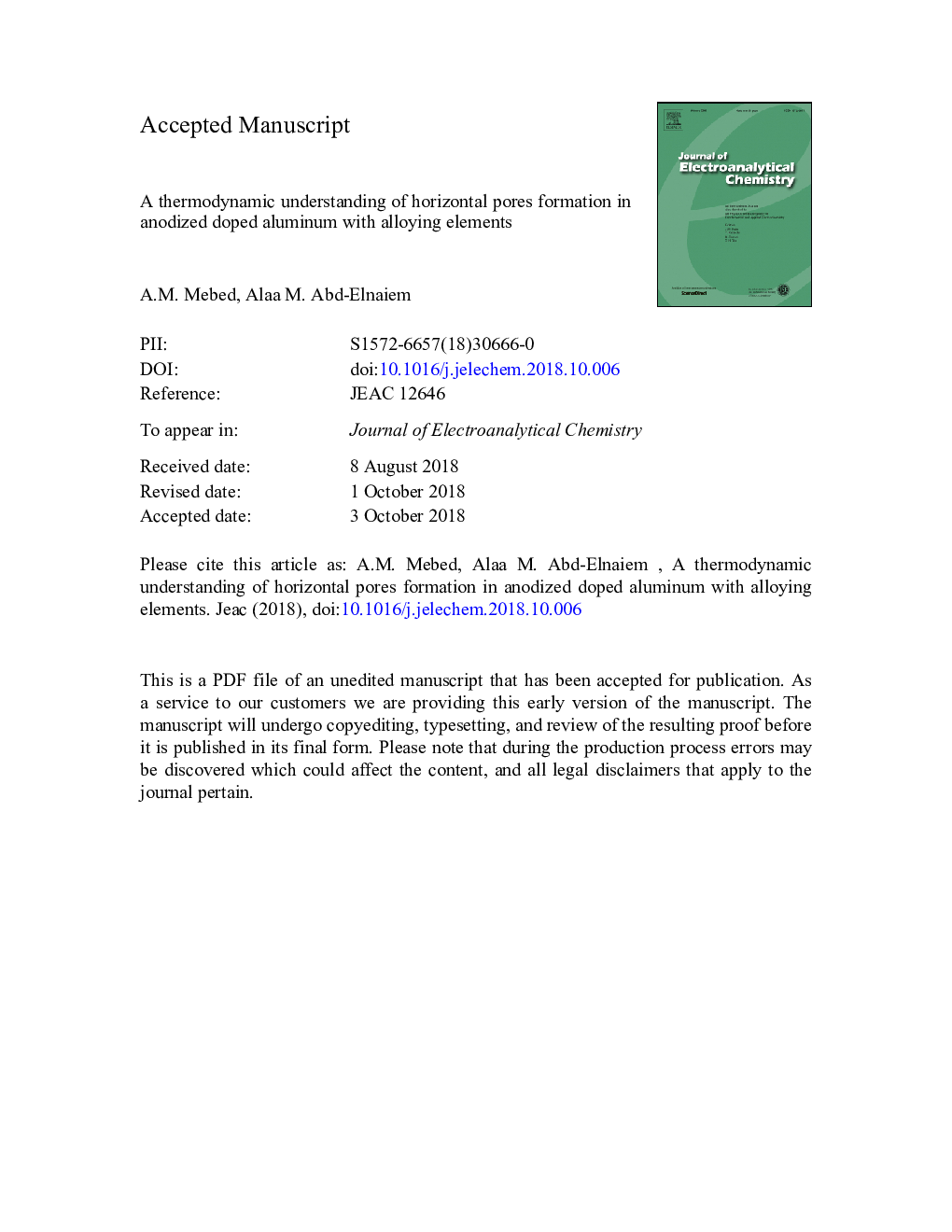 A thermodynamic understanding of horizontal pores formation in anodized doped aluminum with alloying elements