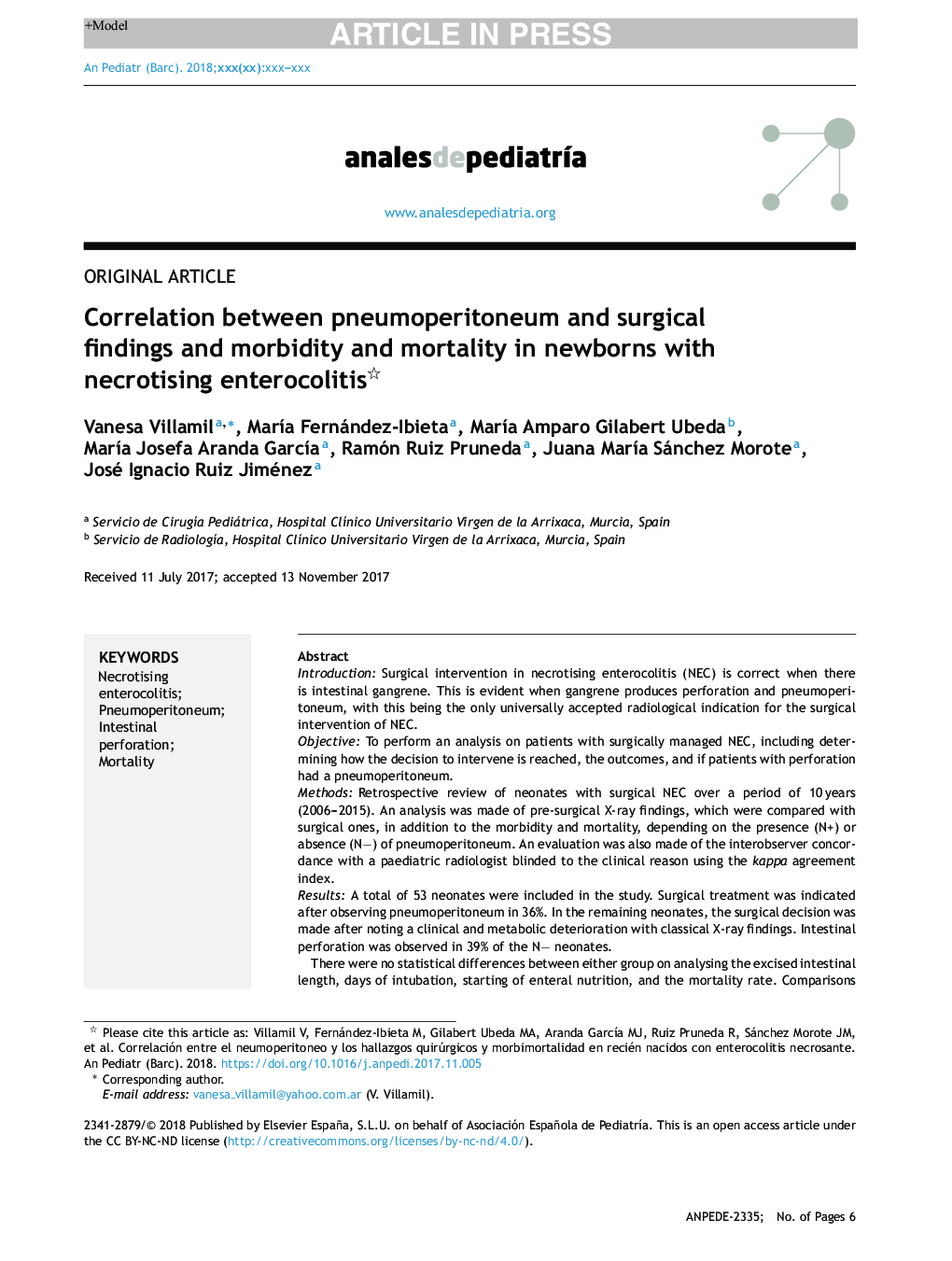 Correlation between pneumoperitoneum and surgical findings and morbidity and mortality in newborns with necrotising enterocolitis