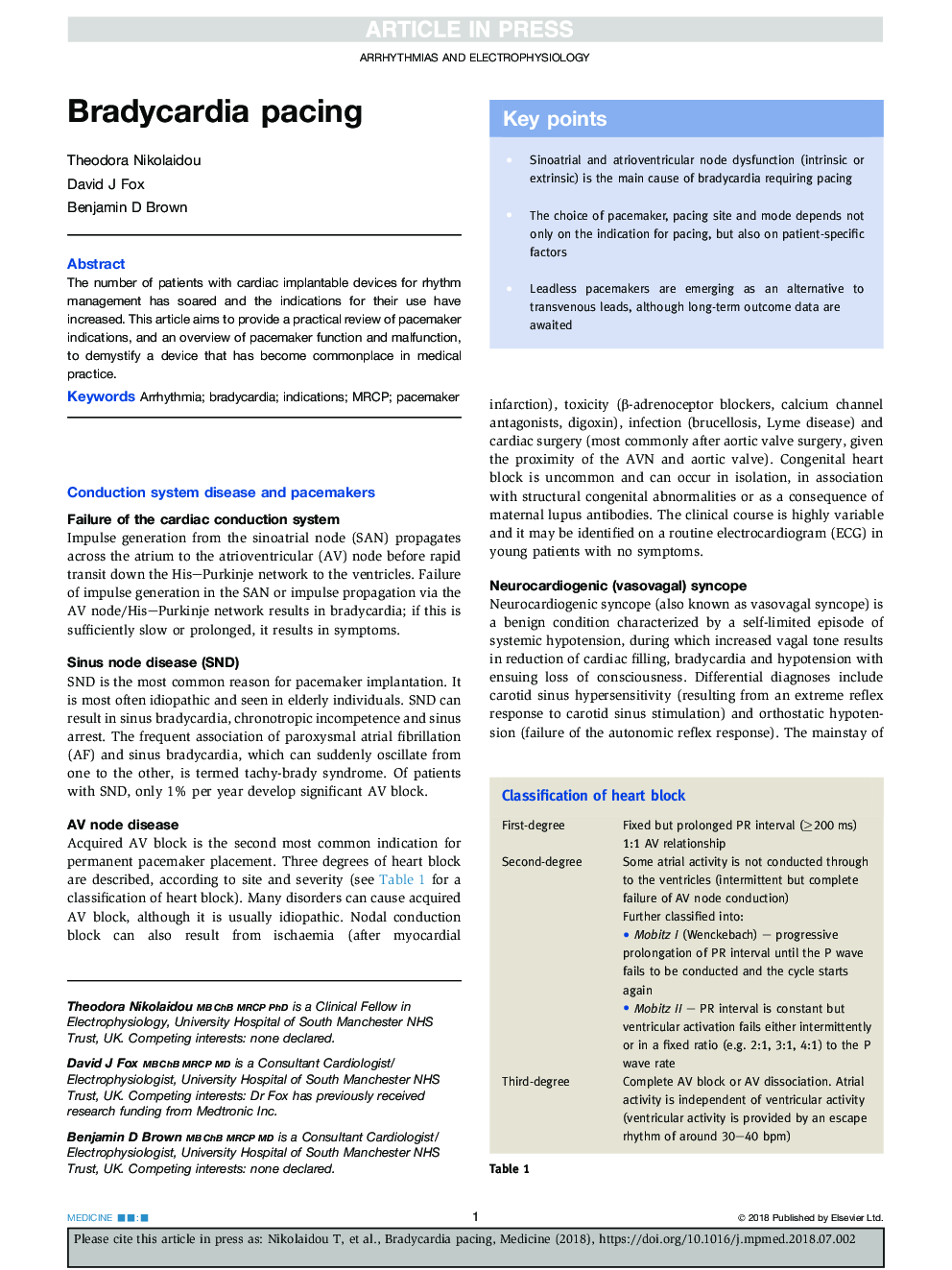 Bradycardia pacing