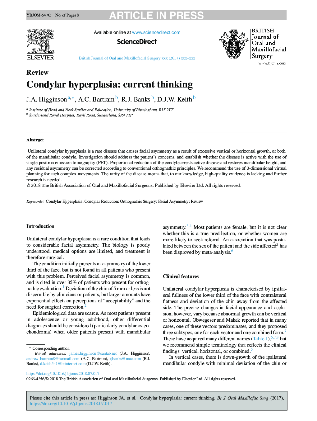 Condylar hyperplasia: current thinking