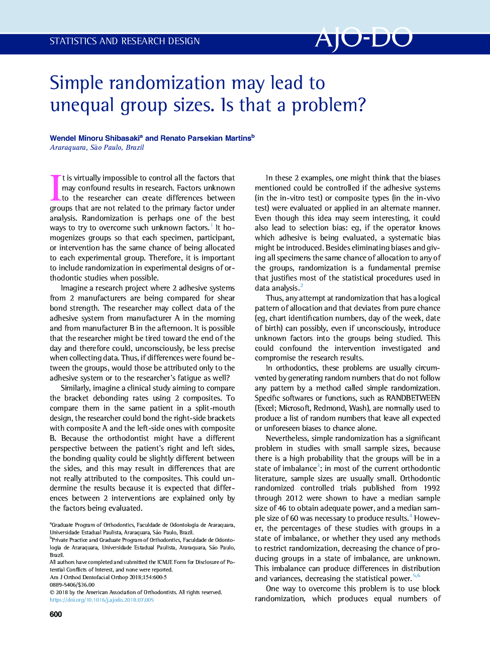 Simple randomization may lead to unequal group sizes. Is that a problem?