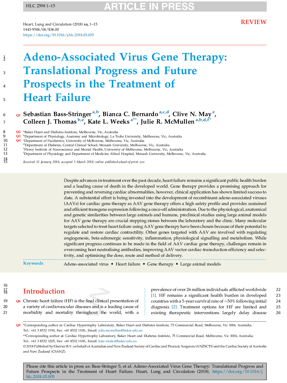 Adeno-Associated Virus Gene Therapy: Translational Progress and Future Prospects in the Treatment of Heart Failure