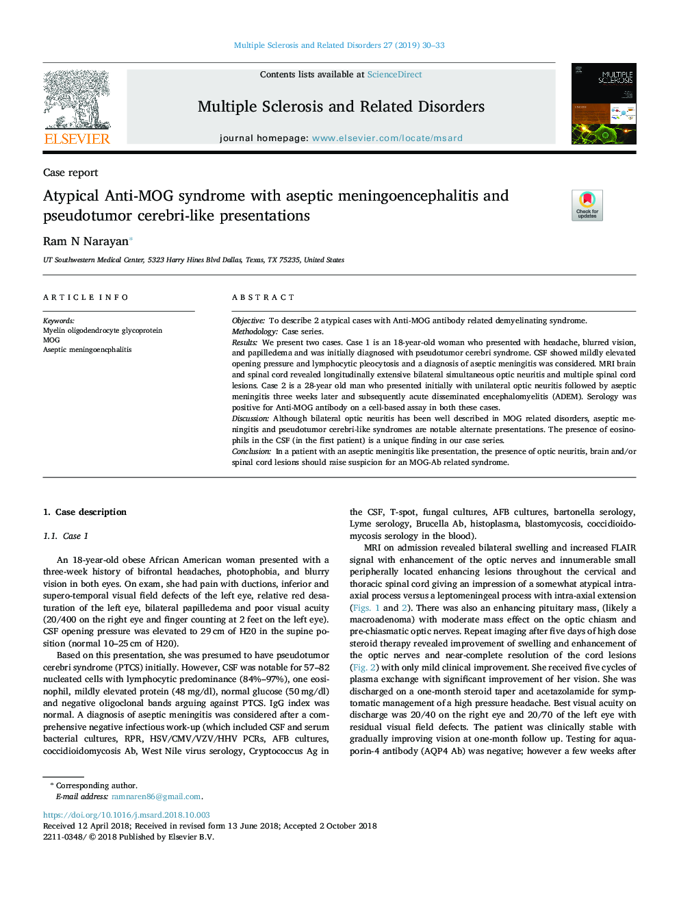 Atypical Anti-MOG syndrome with aseptic meningoencephalitis and pseudotumor cerebri-like presentations