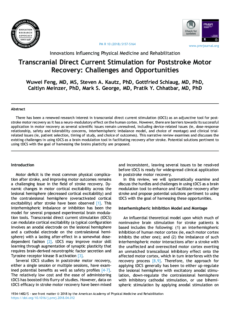 Transcranial Direct Current Stimulation for Poststroke Motor Recovery: Challenges and Opportunities