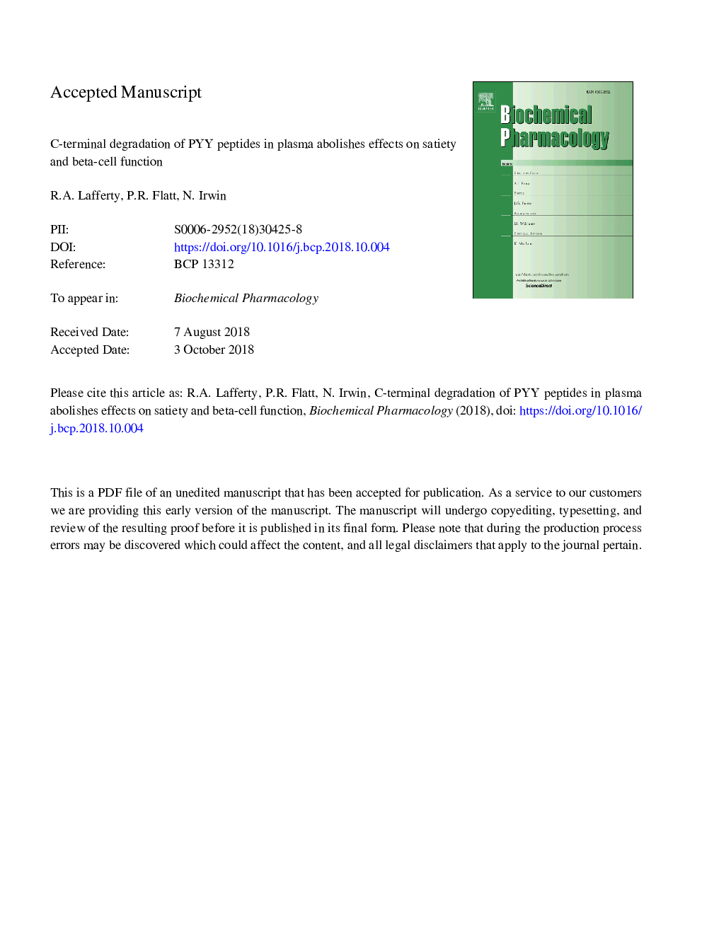 C-terminal degradation of PYY peptides in plasma abolishes effects on satiety and beta-cell function