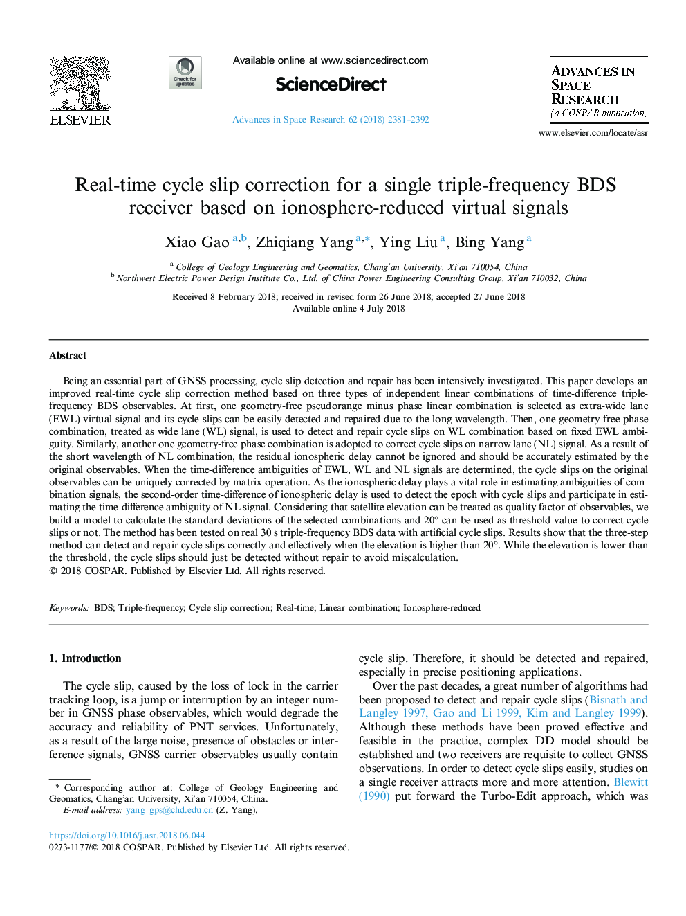 Real-time cycle slip correction for a single triple-frequency BDS receiver based on ionosphere-reduced virtual signals