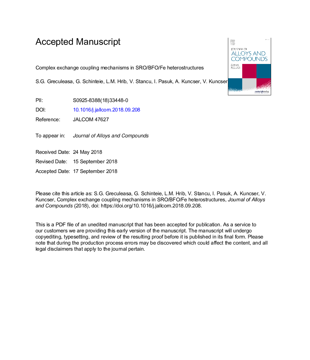 Complex exchange coupling mechanisms in SRO/BFO/Fe heterostructures