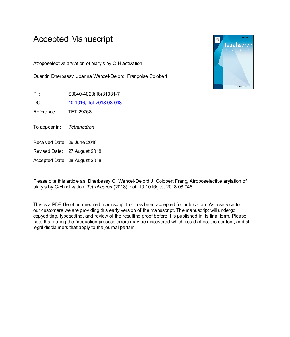 Atroposelective arylation of biaryls by C-H activation