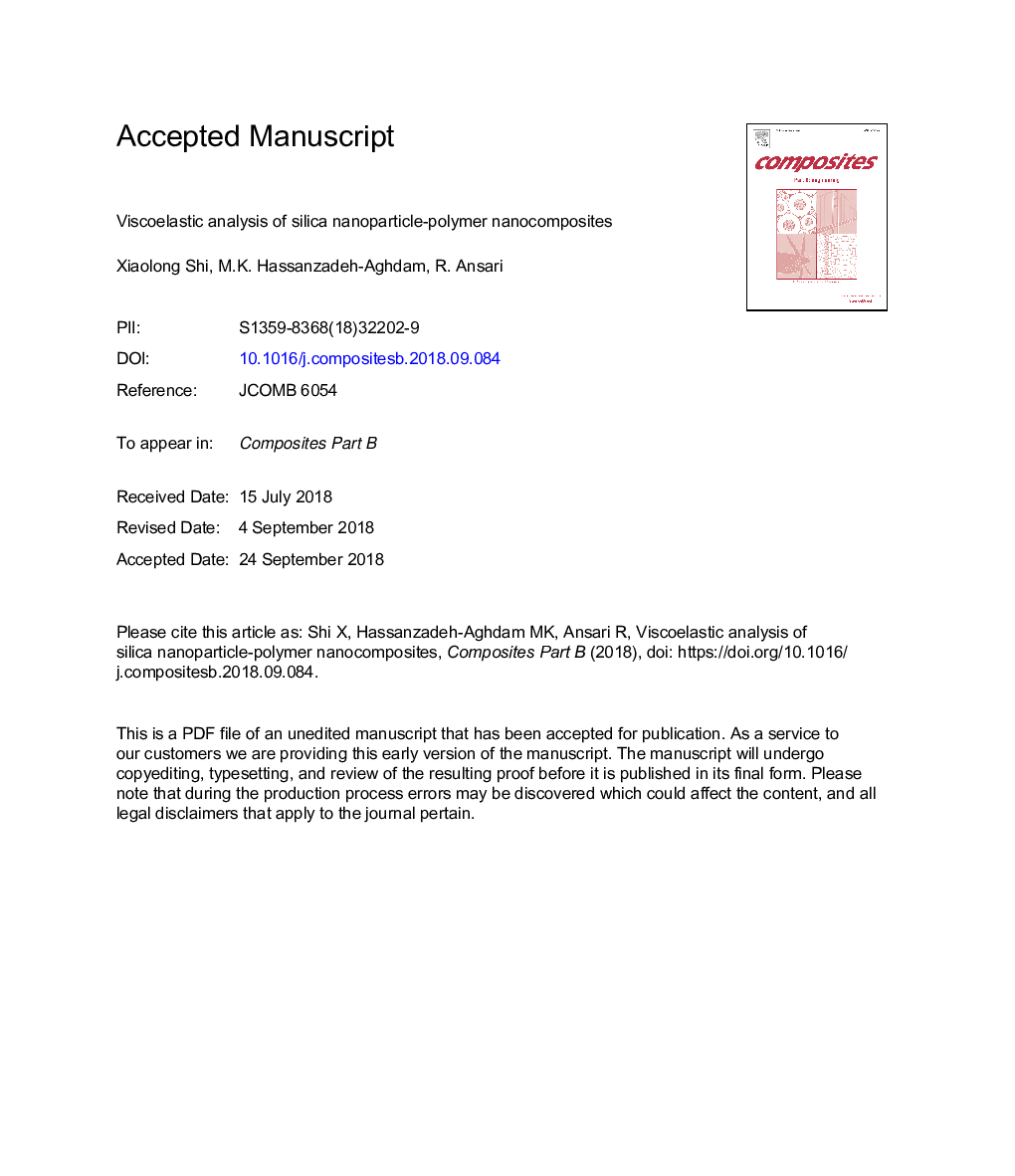 Viscoelastic analysis of silica nanoparticle-polymer nanocomposites