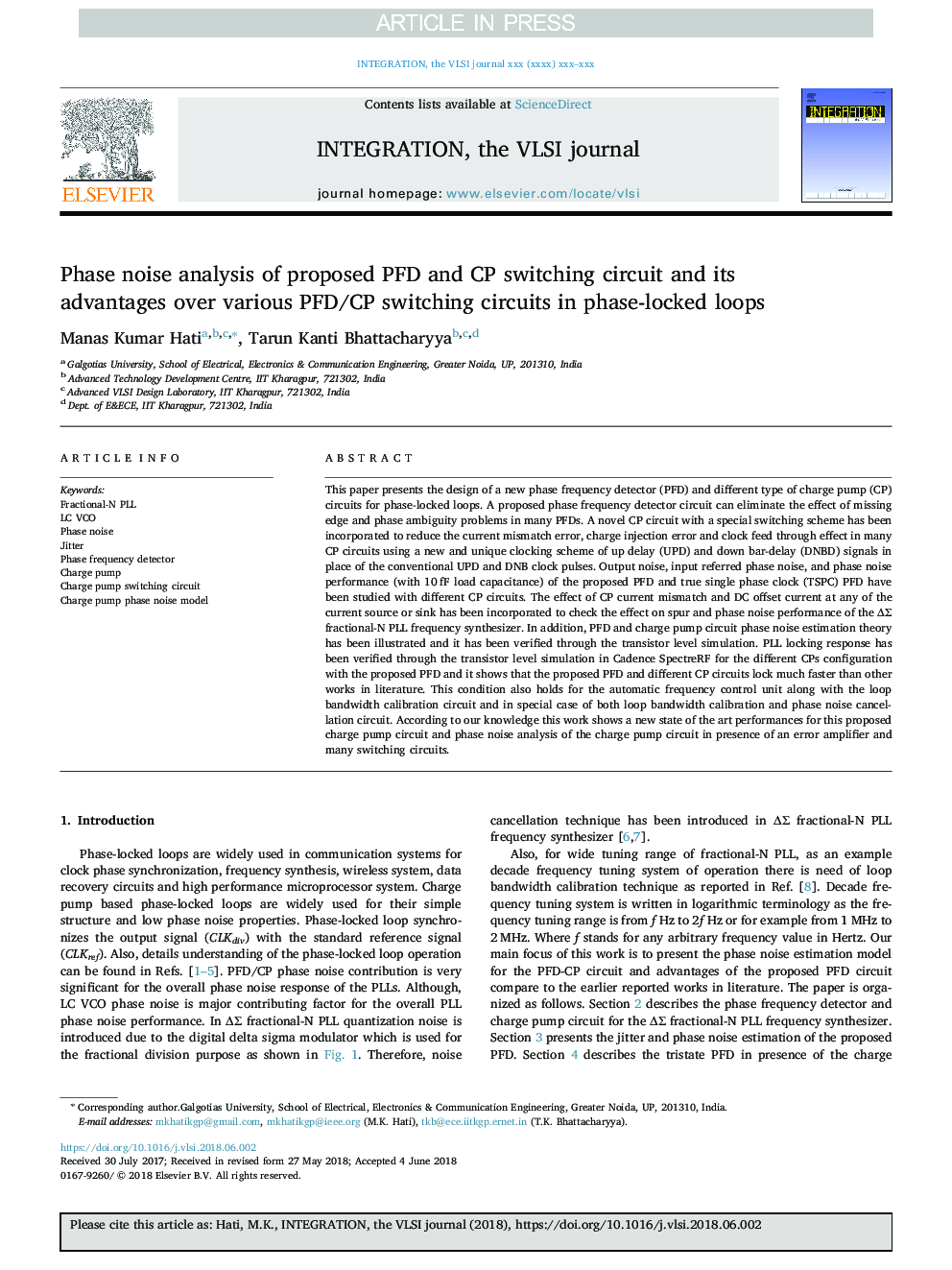 Phase noise analysis of proposed PFD and CP switching circuit and its advantages over various PFD/CP switching circuits in phase-locked loops