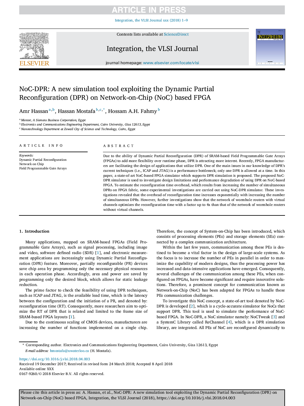 NoC-DPR: A new simulation tool exploiting the Dynamic Partial Reconfiguration (DPR) on Network-on-Chip (NoC) based FPGA