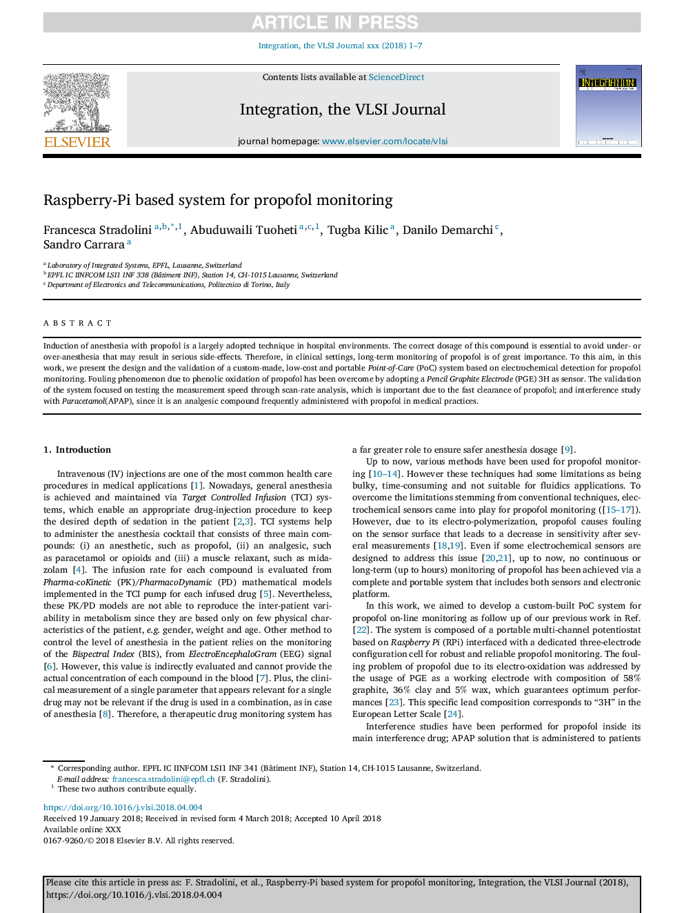 Raspberry-Pi based system for propofol monitoring