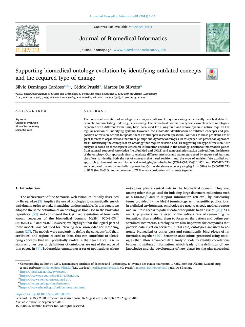 Supporting biomedical ontology evolution by identifying outdated concepts and the required type of change