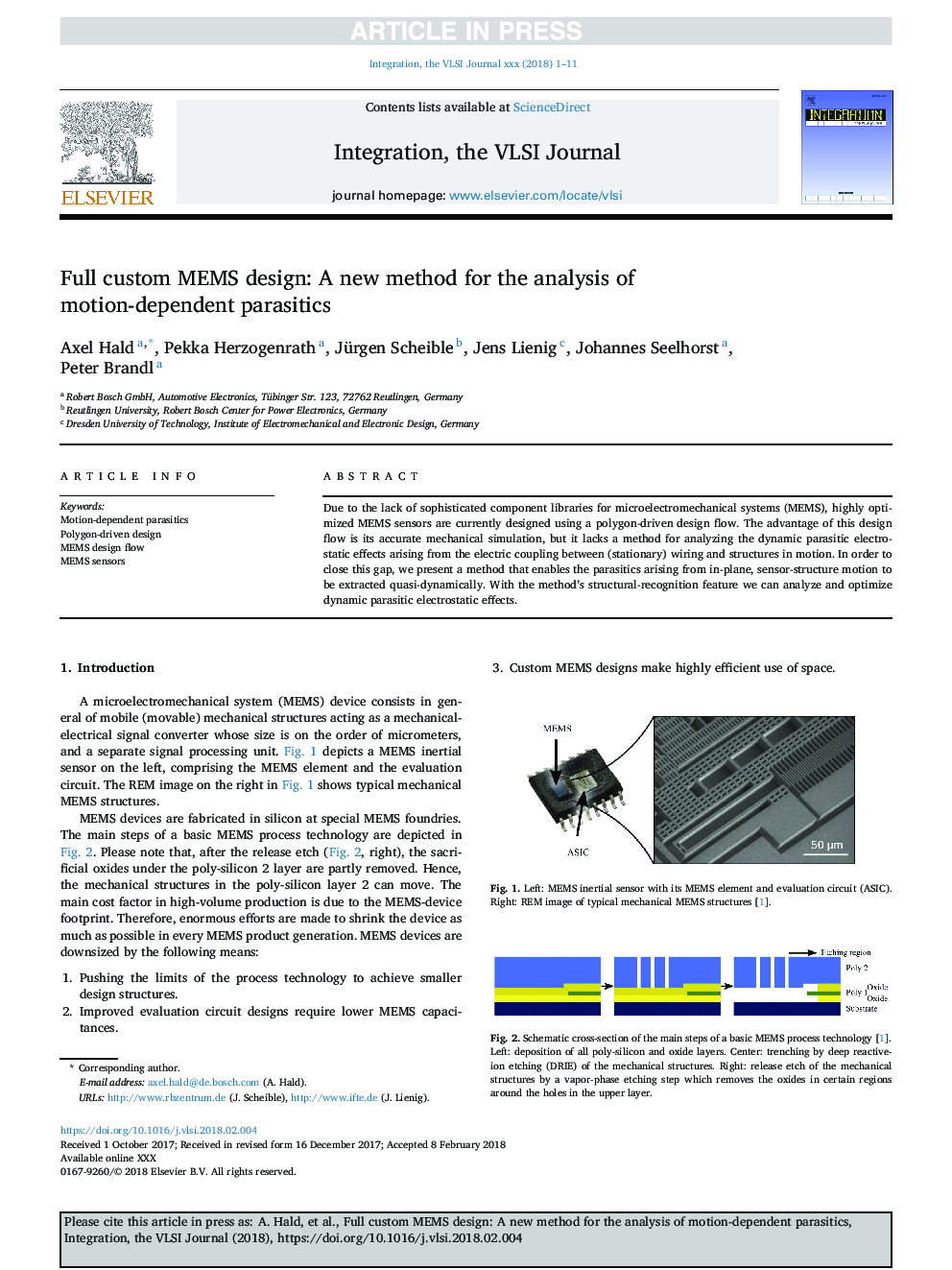 Full custom MEMS design: A new method for the analysis of motion-dependent parasitics