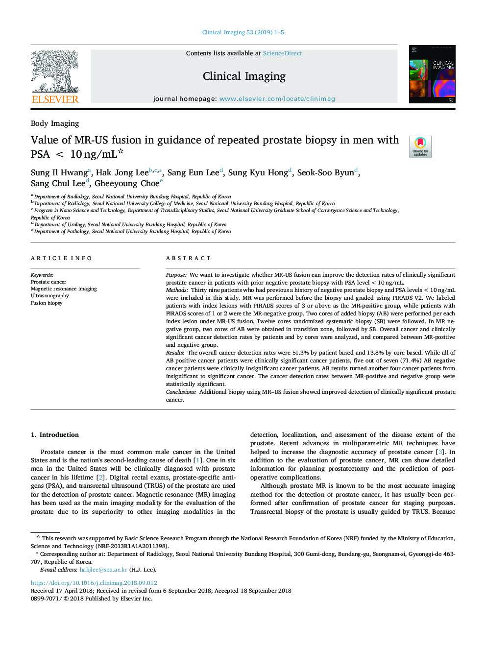 Value of MR-US fusion in guidance of repeated prostate biopsy in men with PSAâ¯<â¯10â¯ng/mL