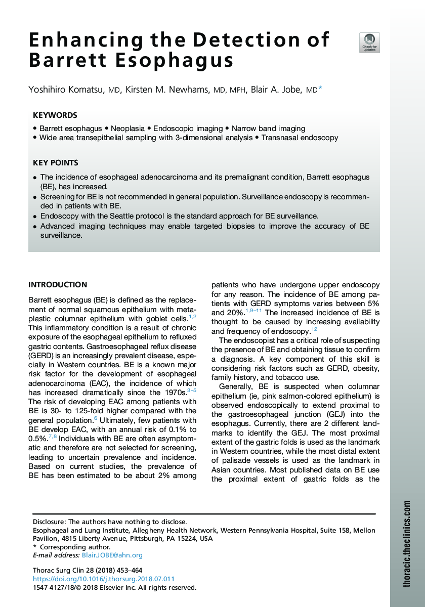 Enhancing the Detection of Barrett Esophagus