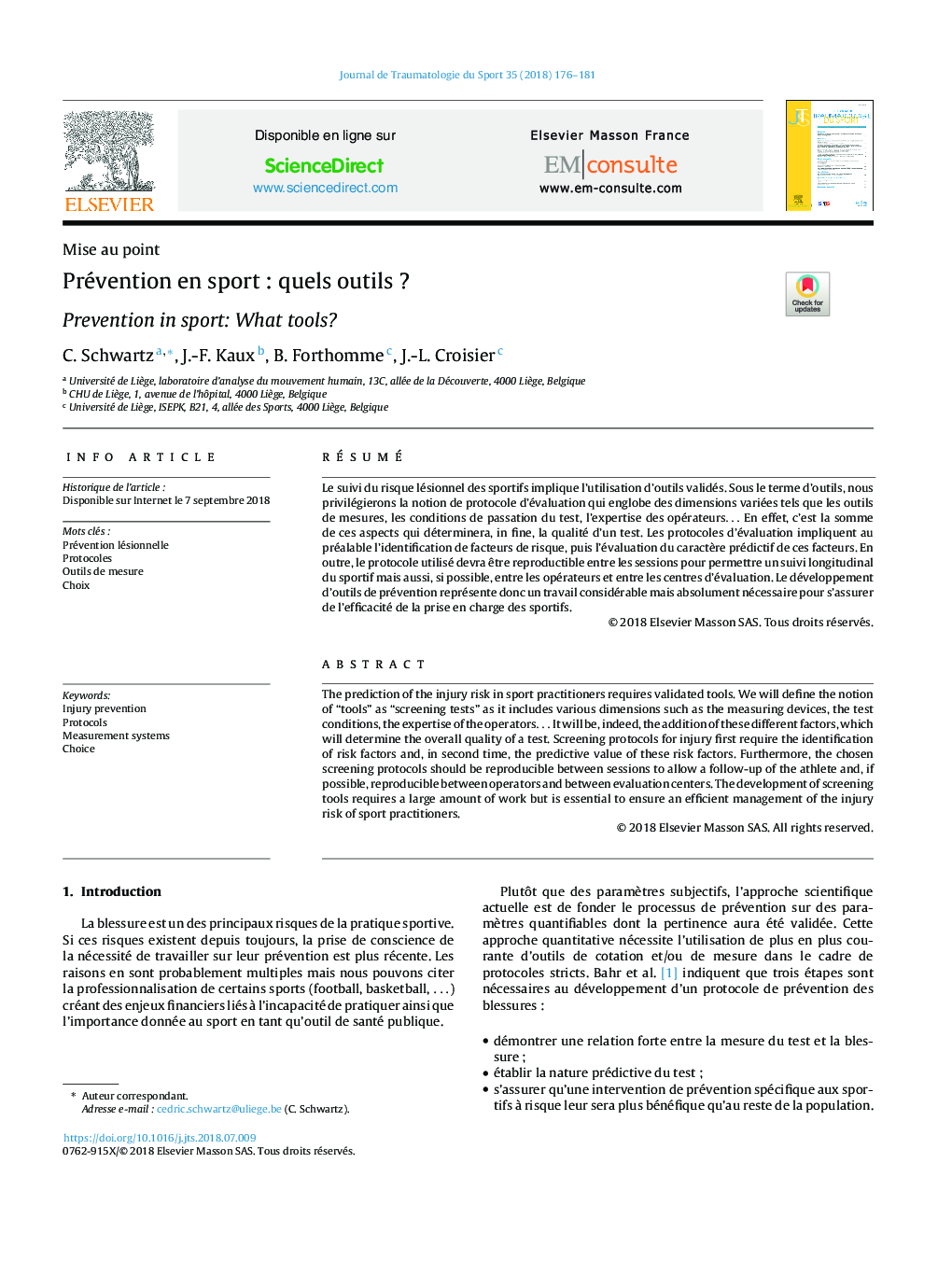 Prévention en sportÂ : quels outilsÂ ?