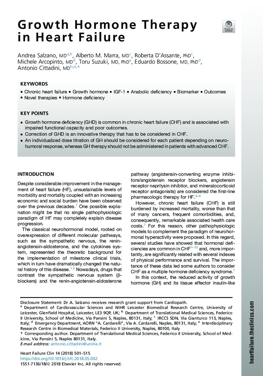 Growth Hormone Therapy in Heart Failure