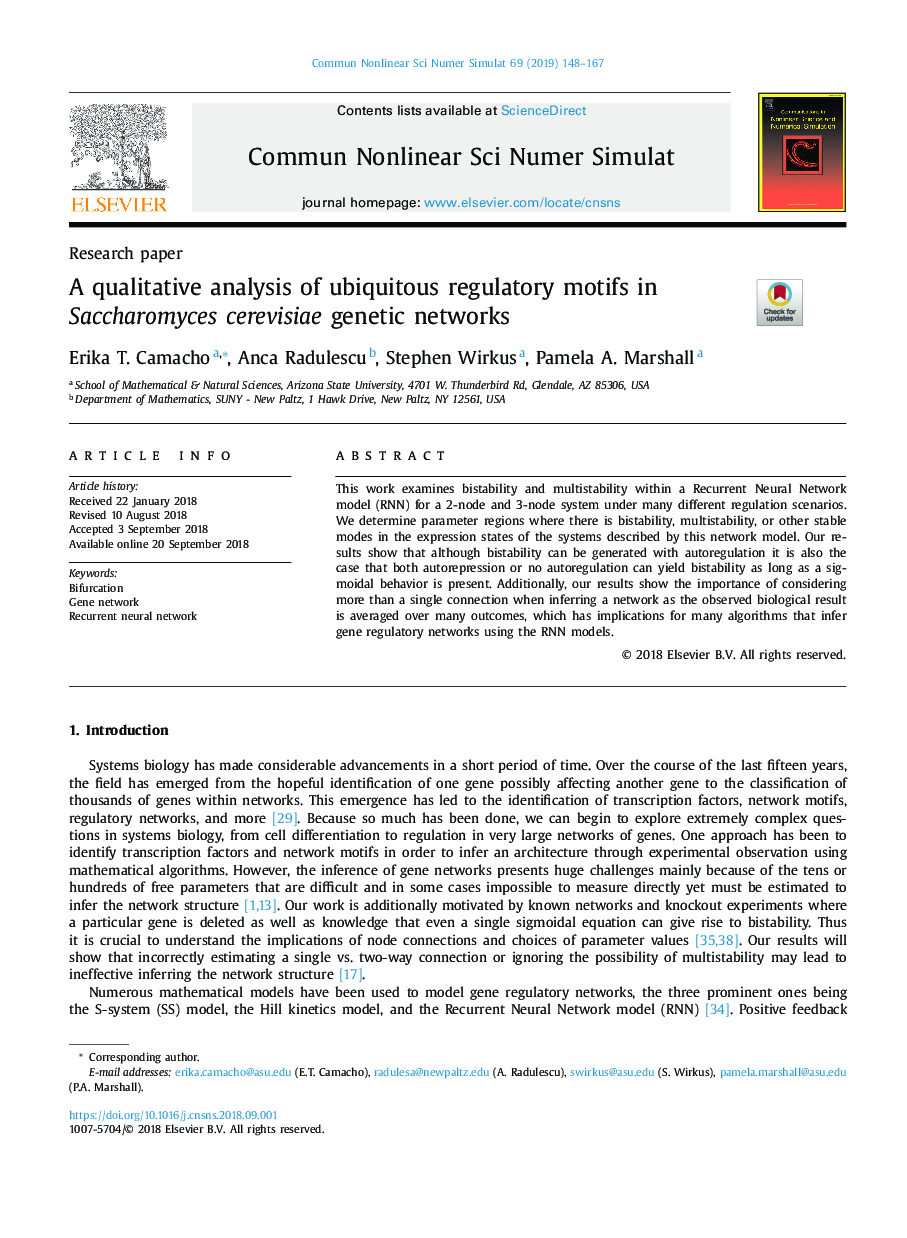 A qualitative analysis of ubiquitous regulatory motifs in Saccharomyces cerevisiae genetic networks