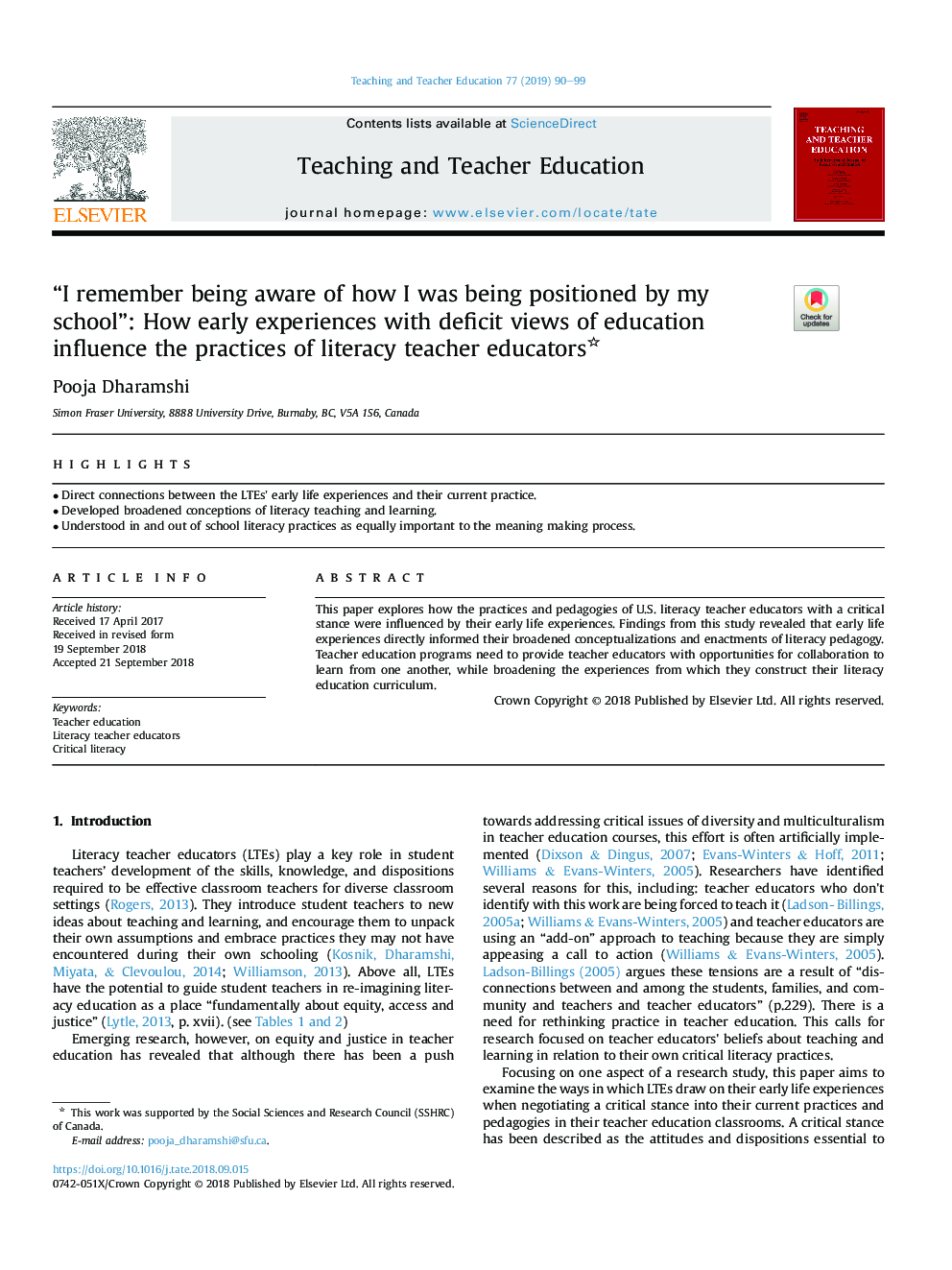 “I remember being aware of how I was being positioned by my school”: How early experiences with deficit views of education influence the practices of literacy teacher educators