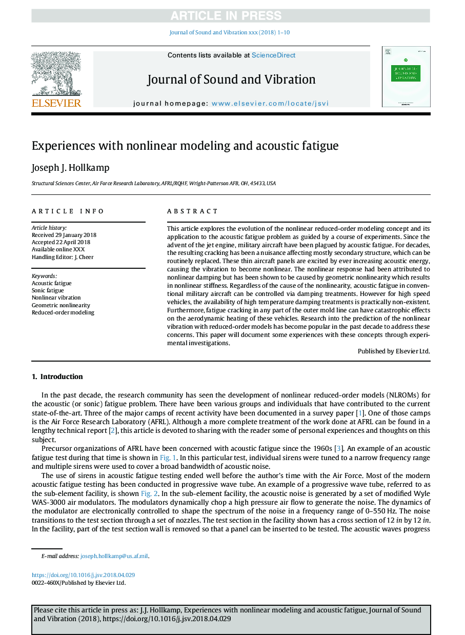 Experiences with nonlinear modeling and acoustic fatigue