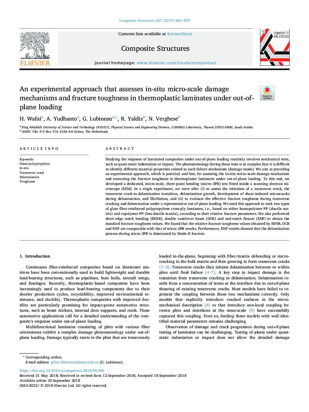 An experimental approach that assesses in-situ micro-scale damage mechanisms and fracture toughness in thermoplastic laminates under out-of-plane loading