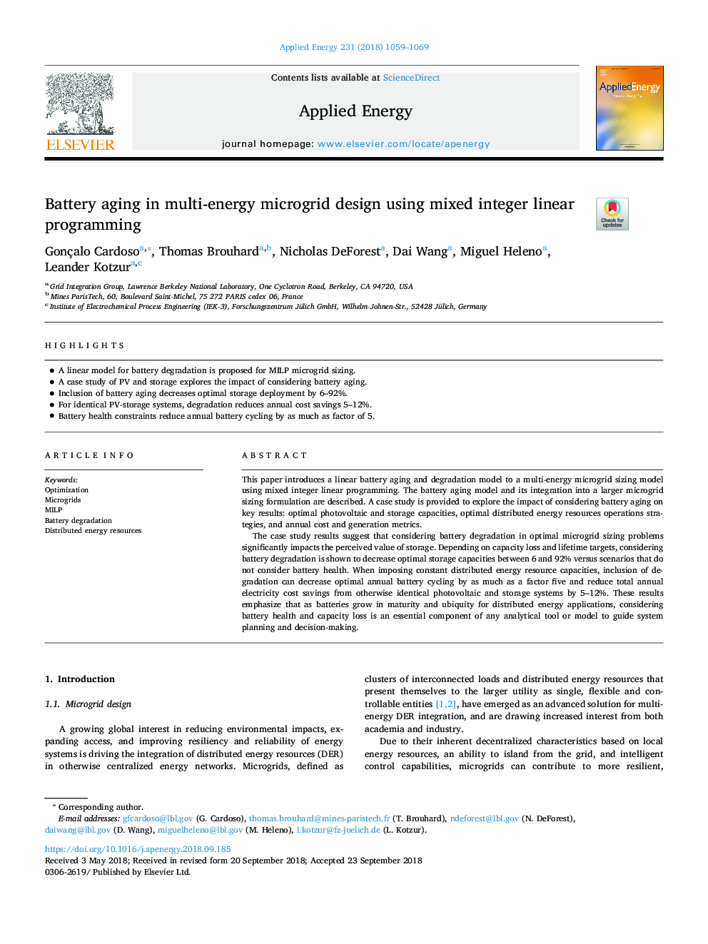 Battery aging in multi-energy microgrid design using mixed integer linear programming