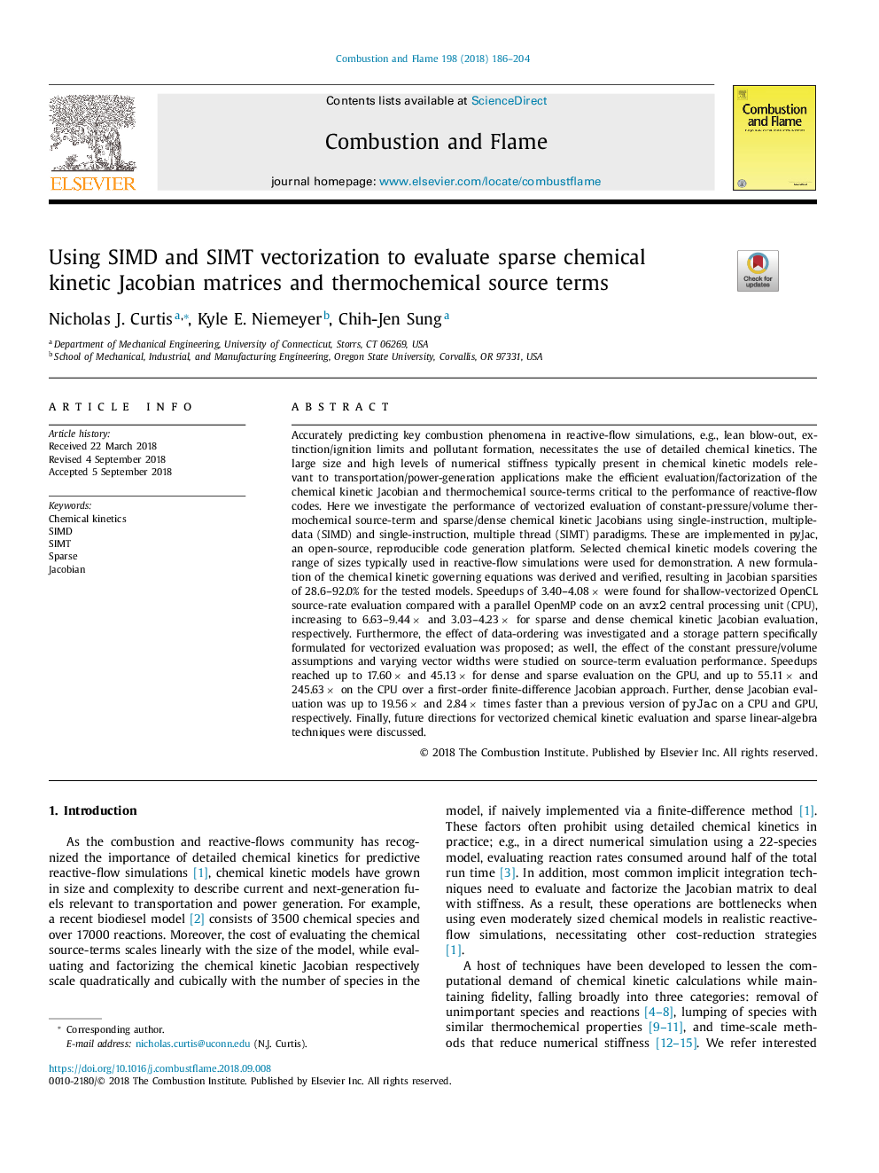 Using SIMD and SIMT vectorization to evaluate sparse chemical kinetic Jacobian matrices and thermochemical source terms