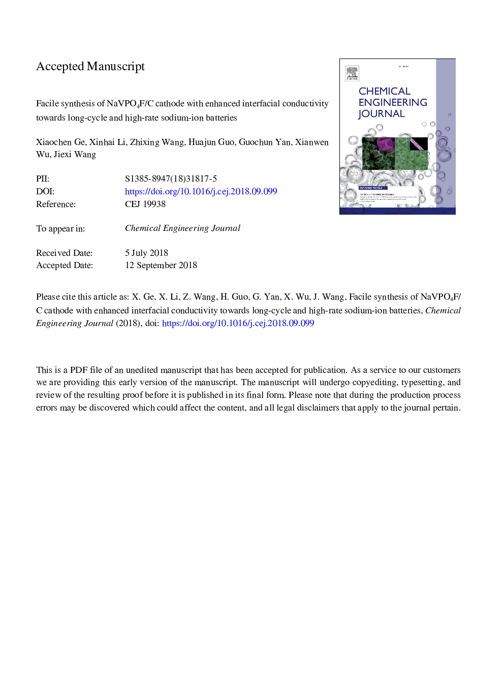 Facile synthesis of NaVPO4F/C cathode with enhanced interfacial conductivity towards long-cycle and high-rate sodium-ion batteries