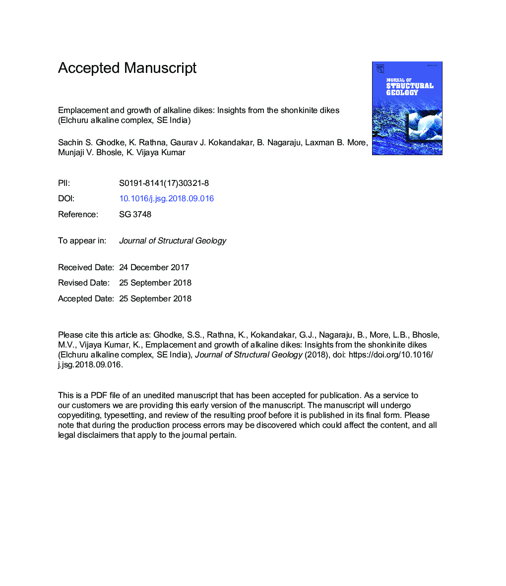 Emplacement and growth of alkaline dikes: Insights from the shonkinite dikes (Elchuru alkaline complex, SE India)