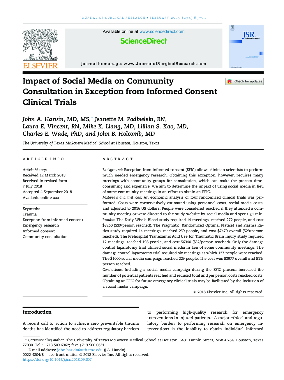 Impact of Social Media on Community Consultation in Exception from Informed Consent Clinical Trials