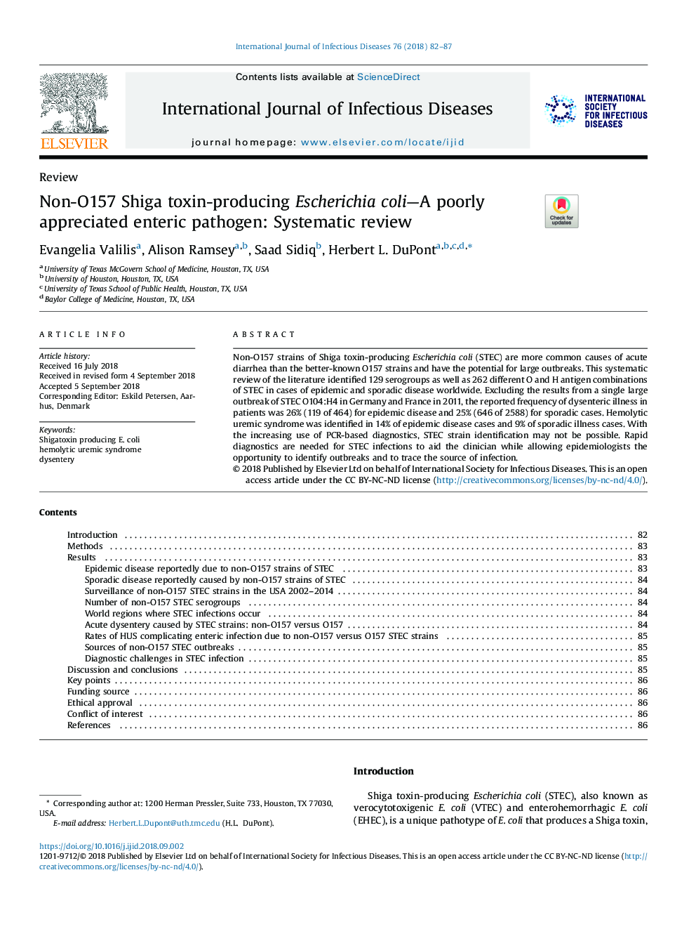 Non-O157 Shiga toxin-producing Escherichia coli-A poorly appreciated enteric pathogen: Systematic review