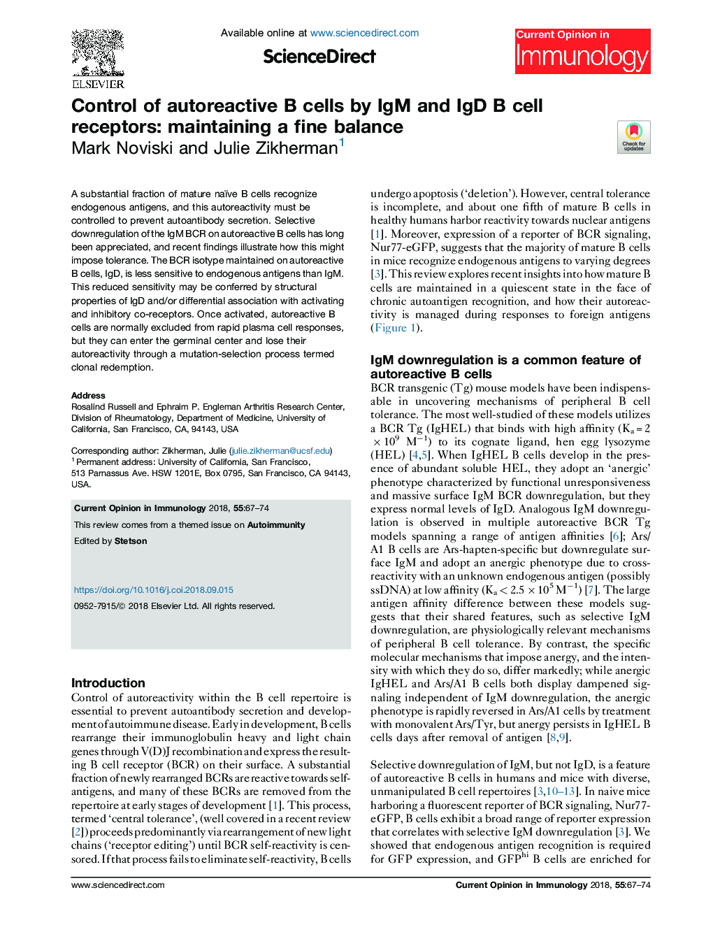 Control of autoreactive B cells by IgM and IgD B cell receptors: maintaining a fine balance